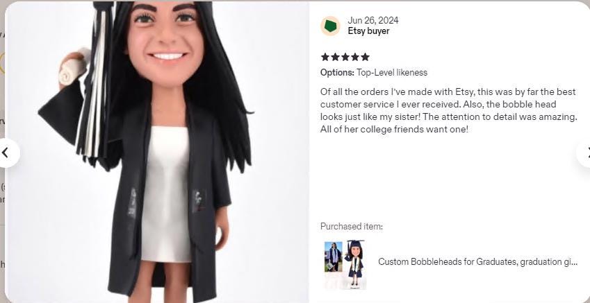 Custom bobblehead for 2026 graduates, Class of 2026 Keepsake, Personalized Graduation statue, College/Primary School/Police Graduation gifts