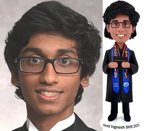 Custom Graduation Bobblehead, College/PrimarySchool/Police Graduation gifts, Class of 2026 Keepsake, Personalized Graduates figurine