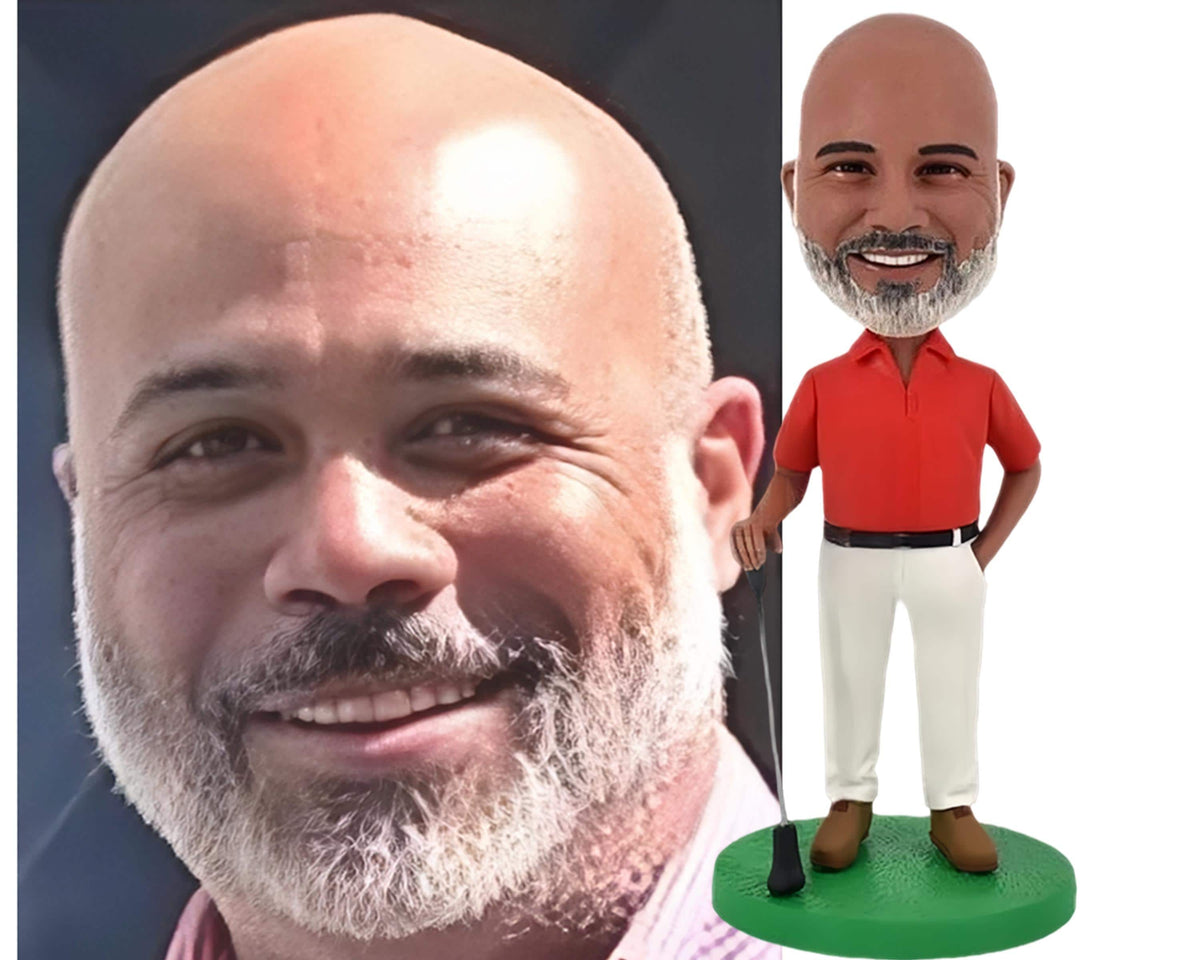 Custom Golfer Bobblehead, Personalized Golf Lover Statue, Office Desk Decor Gift, Birthday gift for Boss/Husband/Father