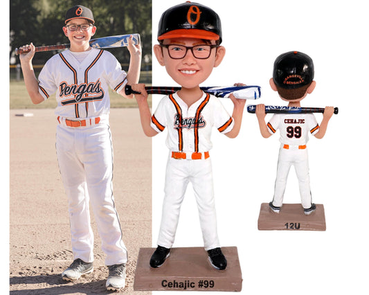 Custom Baseball Figurines, Team Bobbleheads Collection, Personalized Baseball Coach Bobblehead, Graduation Awards for Players and Members