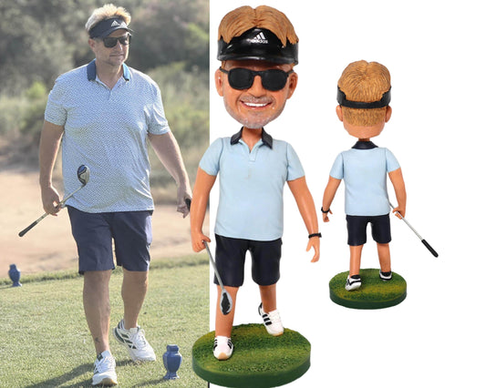 Custom Golfer Bobblehead, Personalized Golf Lover Statue, Office Desk Decor Gift, Birthday gift for Boss/Husband/Father