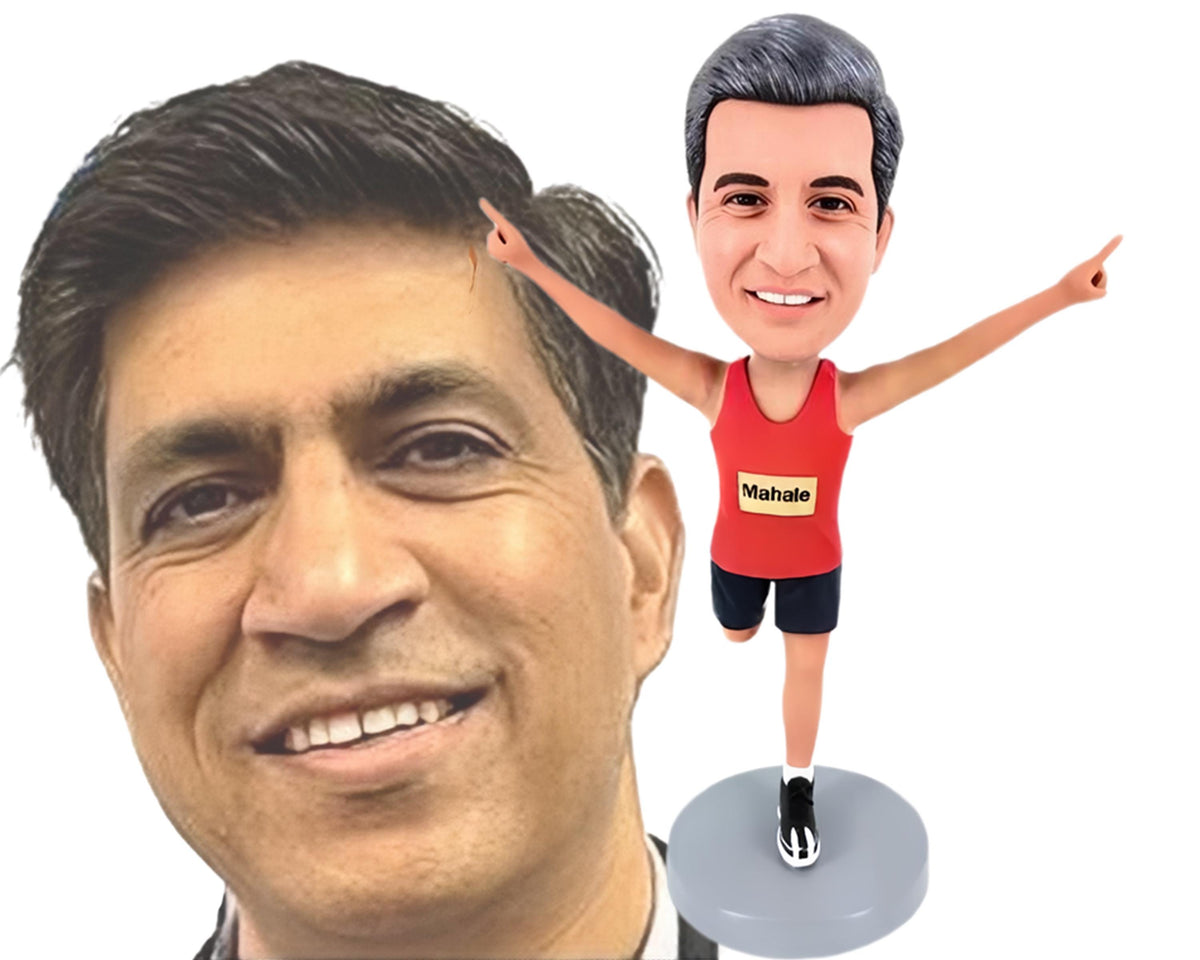 Marathon Custom Bobblehead, Personalized Runner Figurine, Handmade Coach Statue, Office/Home Desk decor