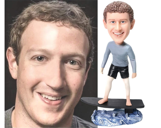 Custom Surfing Bobblehead, Handmade Hydrofoiling Figurine, Personalized Statue from Picture, Office/Home Desk decor
