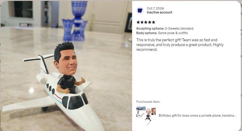Custom Floatplane Pilot Bobblehead, Personalized Seaplane Aviator Gift, Flight Instructor Retirement Present, Office/Home Decor