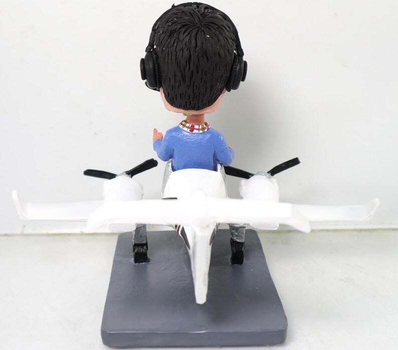 Custom Pilot Bobblehead, Personalized Aviator Gift, Flight Instructor Retirement Present, Office/Home Decor