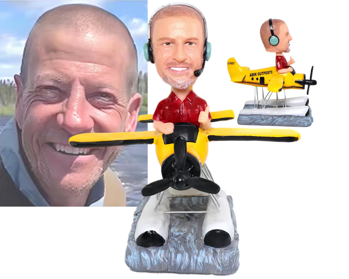 Boeing 747 Captain Custom Bobblehead, Personalized Aircraft pilot Figurine, Aviator Birthday Present, Dashboard Nodding doll