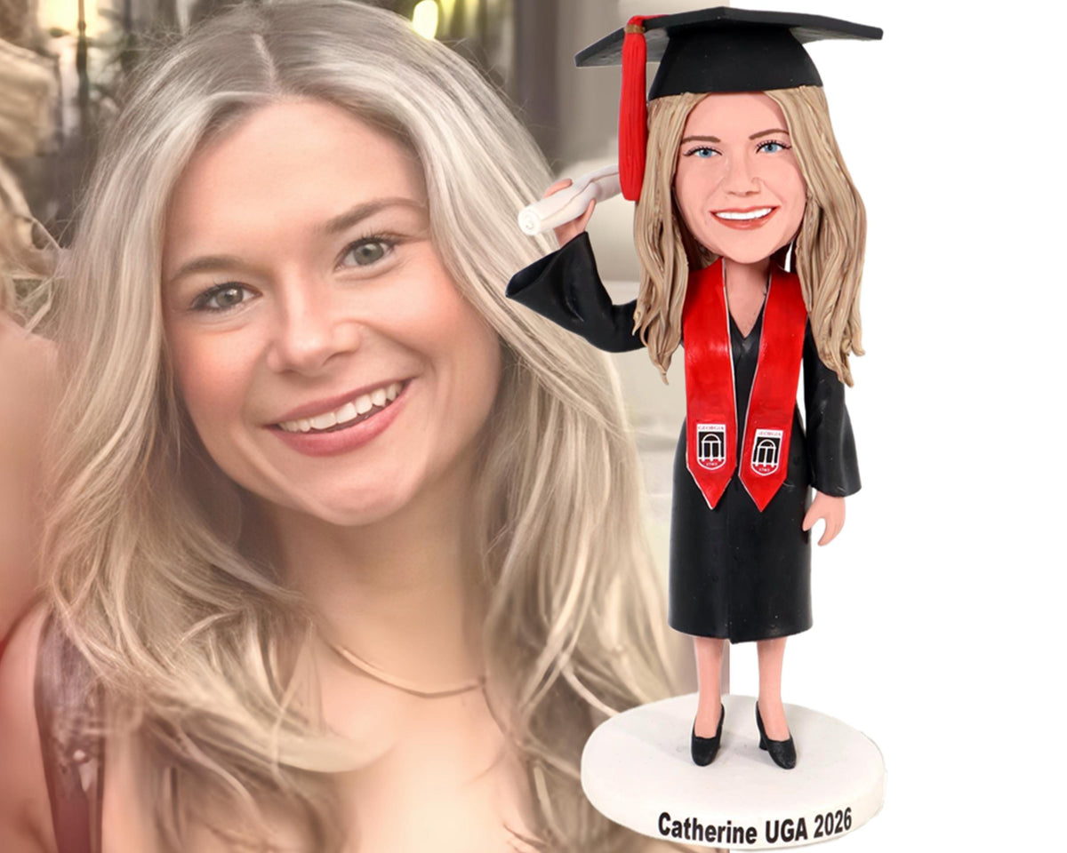 Custom bobblehead for 2026 graduates, Class of 2026 Keepsake, Personalized Graduation statue, College/Primary School/Police Graduation gifts