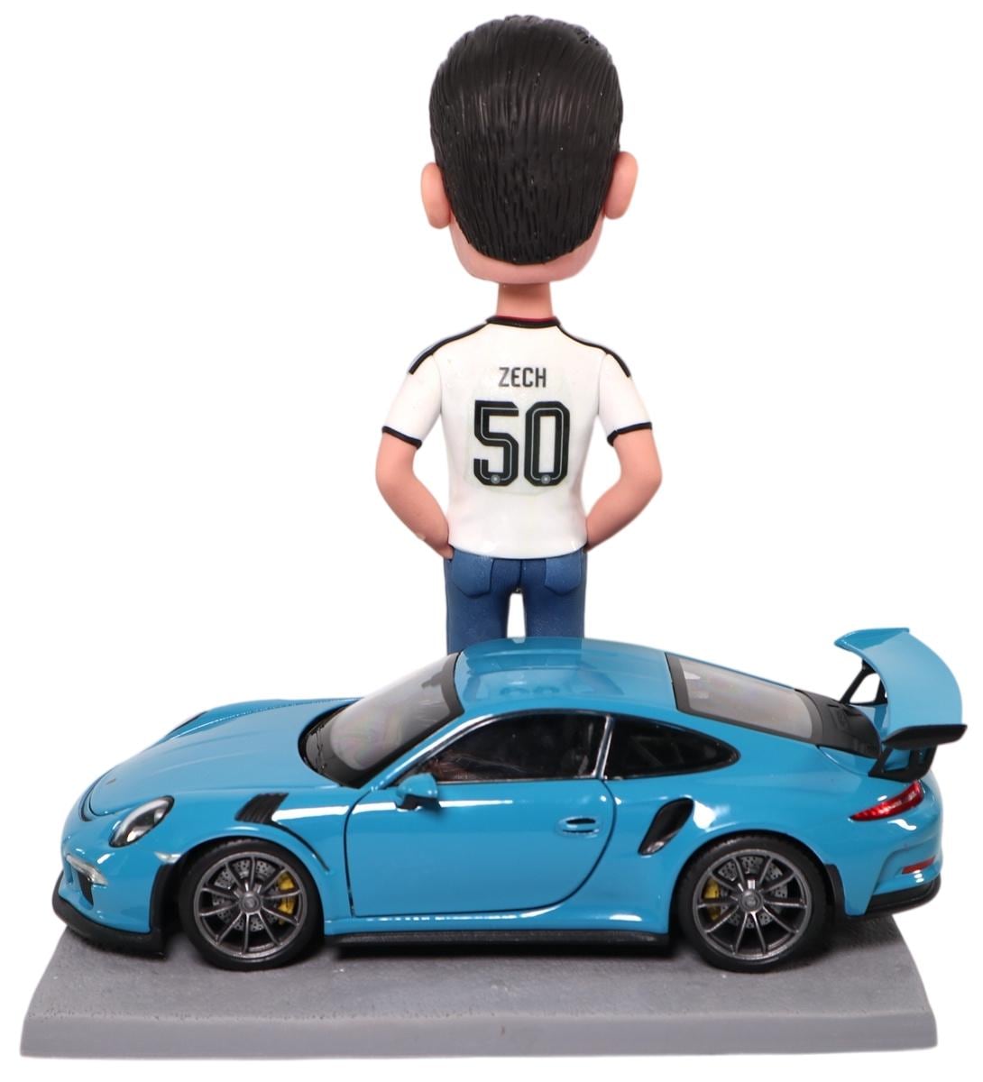 Custom Bobblehead with 911, Personalized Husband/Boss Figurine with Sports Car, Office/home desk decor, Birthday Gift for Him