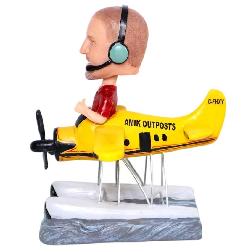 Custom Floatplane Pilot Bobblehead, Personalized Seaplane Aviator Gift, Flight Instructor Retirement Present, Office/Home Decor